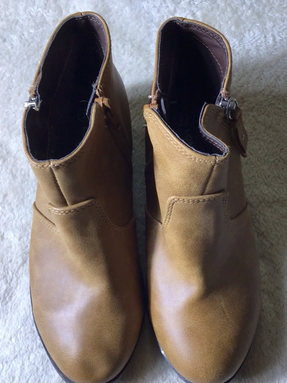 London Fog Kids Tan Ankle Boots